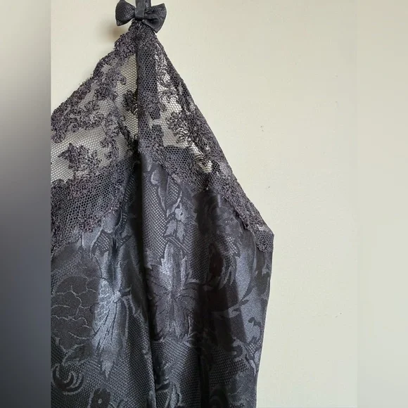 Victoria’s Secret Vintage Gray Satin Kimono Robe Chemise Set - Picture 8 of 9